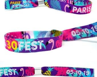 Personalised Festival Wristbands | Personalised Party Wristbands | Woven Fabric Custom Wristbands