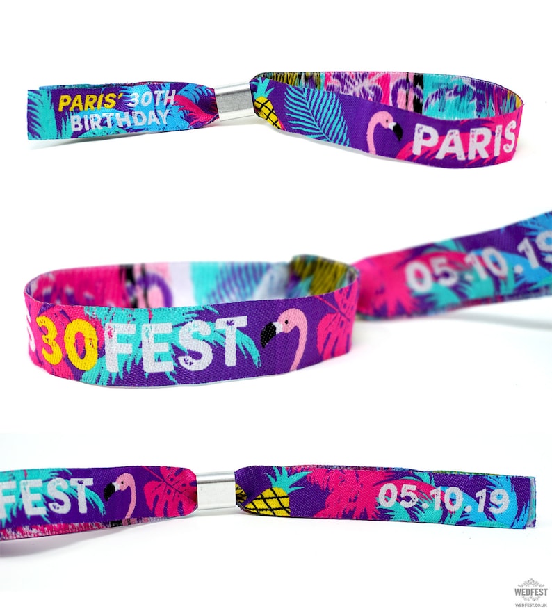 Festival Wedding Wristbands Personalised Wristbands Woven Fabric Wedfest Wristbands