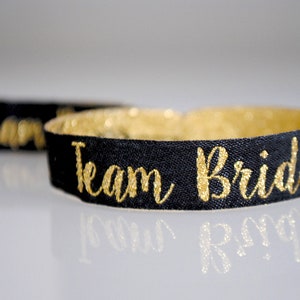 Team Bride Hen Party Wristbands Hen Party Wristbands Favours Black & Gold Bachelorette Party Bachelorette Party Favours image 5