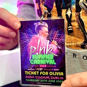 Pink Tour 2024 Personalised VIP Lanyard Ticket Pink Summer Carnival 2024 Concert Gifting Ticket Memorabilia Christmas Surprise Gift image 2
