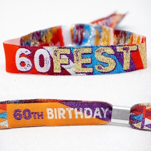 60FEST 60-årsfestarmband Festivalstil - 60 SIXTY FEST - födelsedagsfestarmband - 60-årsfestgåvor bild 9