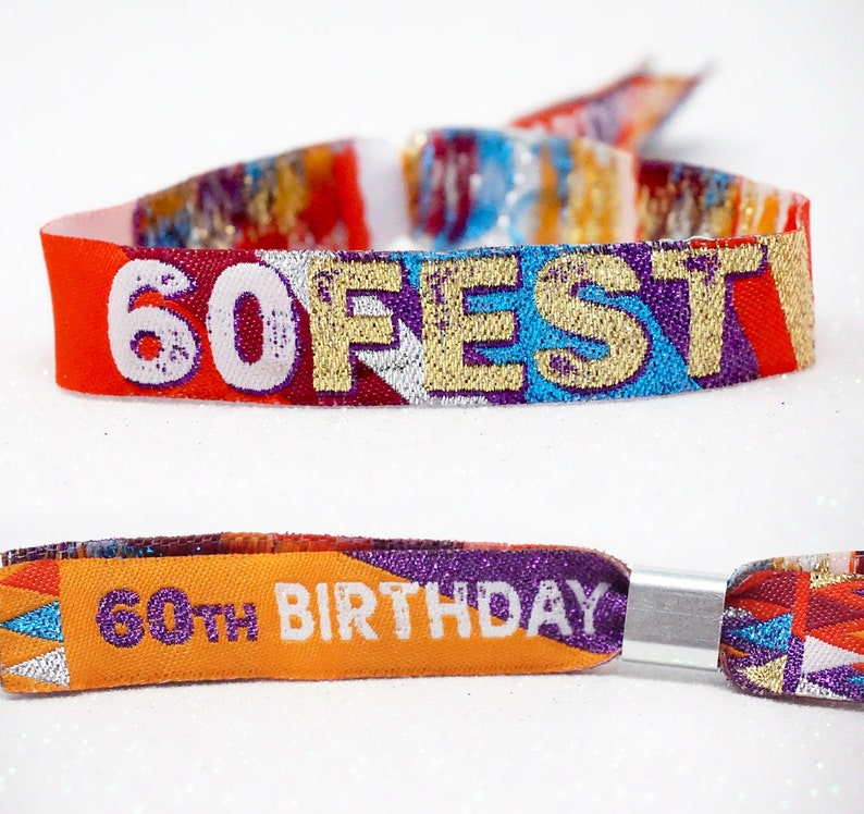 60FEST 60-årsfestarmband Festivalstil - 60 SIXTY FEST - födelsedagsfestarmband - 60-årsfestgåvor bild 9