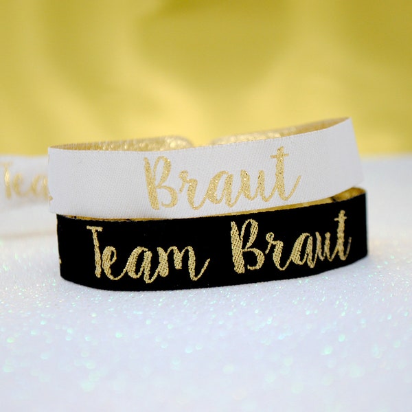 Team Braut (GERMAN) Hen Party Wristbands ~ Junggesellinnenabschied Armbänder - Team Braut Wristband