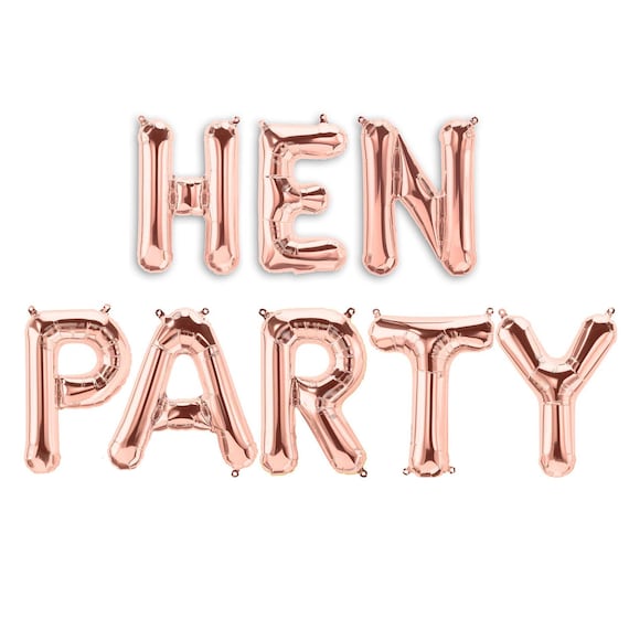 Hen Party Rose Gold 16" Hen Party Foil Balloons - Hen Do BALLOONS (ROSE GOLD) - Hen Party Balloons