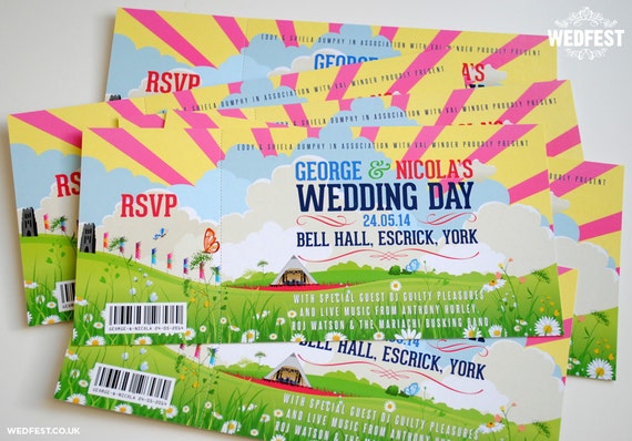 Festival Themed Wedding Invites | Music Festival Wedding | Rock n Roll Wedding Invites | Wedfest