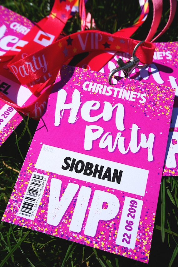 Personalised Festival Hen Do Party VIP Lanyard Passes ~ Hen Party VIP Lanyards ~ Hen Party Accessories ~ Festival Bride Hen Party Favours
