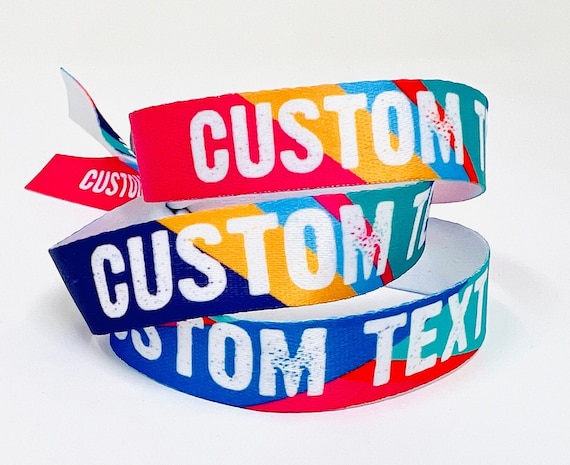 Customised Festival Fabric Wristbands - Customised Hen, Stag, Wedding, Birthday Party Wristbands - Custom Wristbands