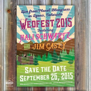 Save The Date Karten ~ Hochzeitseinladungen ~ Hochzeitseinladungen ~ Boho Hochzeit ~ Konzert / Festival Poster save the date | Lädt