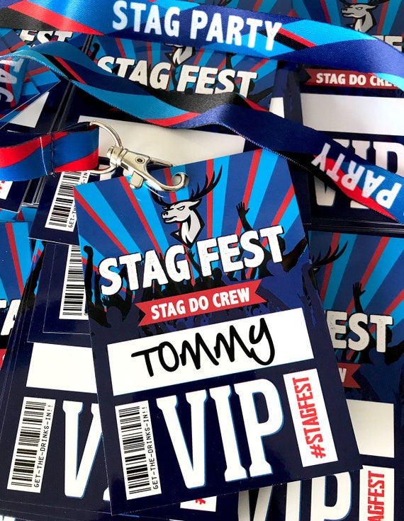 STAGFEST Stag Do Party VIP Pass Lanyards - Stag Fest Festival Stag Party Bachelor Party Favours and Accessories