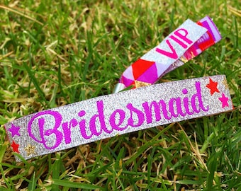 Bridesmaid Hen Party Wristbands - Bridesmaids Bracelet - Festival Hen Do - Wristband - Bachelorette - Hen Party Accessories
