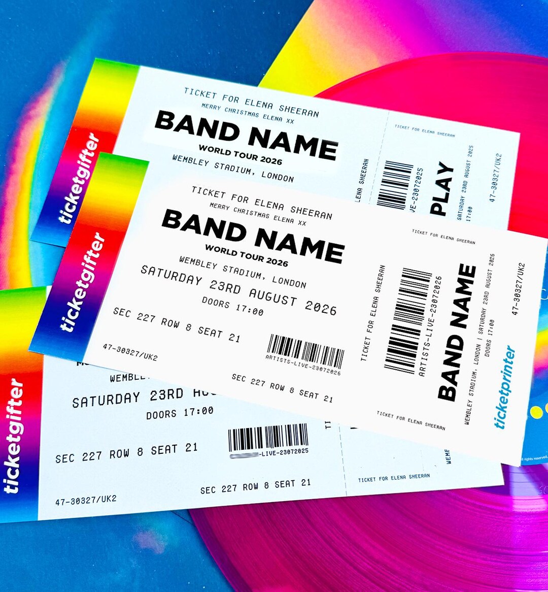 Personalised Concert Ticket - Custom Concert Gig Ticket - Concert ...