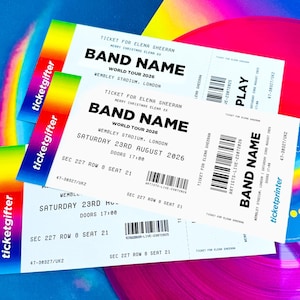 Personalised Concert Ticket - Custom Concert Gig Ticket - Concert Gifting Ticket - Souvenir Ticket -Christmas Birthday Surprise