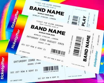 Entrada personalizada para conciertos - Entrada personalizada para conciertos - Entrada de regalo para conciertos - Entrada de recuerdo - Sorpresa de cumpleaños de Navidad