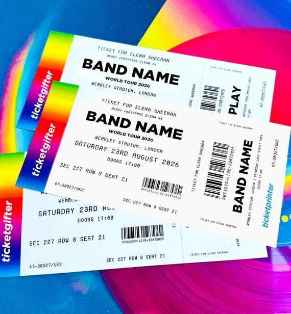 Personalised Concert Ticket - Custom Concert Gig Ticket - Concert Gifting Ticket - Souvenir Ticket -Christmas Birthday Surprise