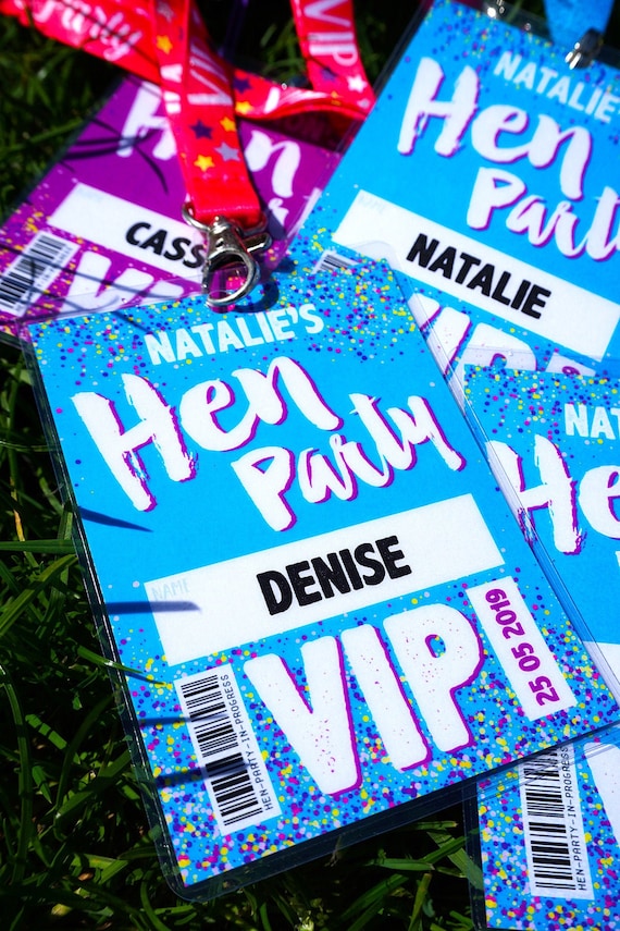 Personalised Hen Party VIP Pass Lanyards ~ Hen Do VIP Lanyards ~ Hen Party Accessories ~ Festival Bride Hen Party Favours