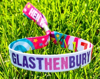 GLASTHENBURY Festival Hen Party Wristbands - Hen Fest Do Wristband - Glasto Festival Hen Party Favours - Hen Festival Accessories