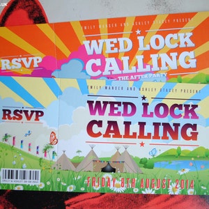 Shabby Chic Invitations de mariage vintage Festival Wedding Rock n Roll Wedding Invites Wedfest image 8