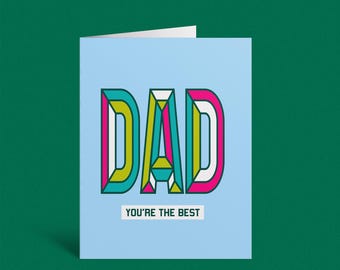 Father's Day Card for Dad | You're The Best Card | Modern Father's Day Card | Colorful Dad Card | Card for Grandpa