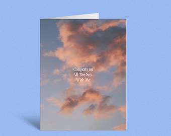 Congrats On All The S*x With Me Card | Funny Anniversary Card | Flirty Romantic Greeting Card | Valentine’s Day Card for Partner