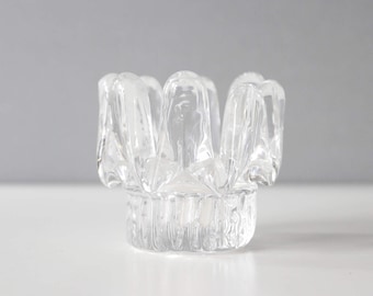 2 Available - Kosta Boda Sunflower Glass Candle Holder Taper or Tealight Goran Warff