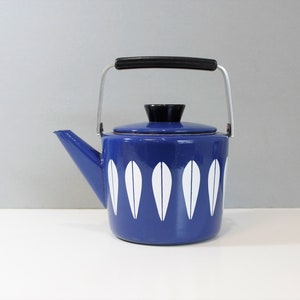 Cathrineholm Norway blauw emaille lotustheepot Scandinavische theepot