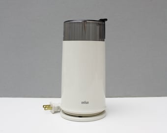 Vintage Braun elektrische koffiemolenmolen gebroken wit KSM2