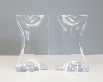 Vintage Astrolite Lucite Bookends Ritts Los Angeles Sculptural Decorative 1970s Acrylic