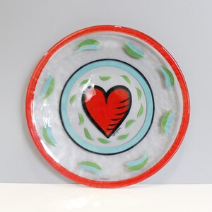 KOSTABODAハート30cm超美品Ulrica Hydman-Vallien Kosta Boda Glass Heart Platter Ulrica Hydman-vallien Hand Painted