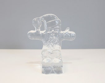Kosta Boda Santa Claus Glass Candle Holder Bertil Vallien Mid Century Tea Light Holder