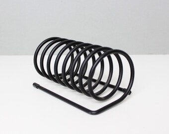 Vintage Metal Wire Letter Holder Desk Organizer Black Spiral Coil