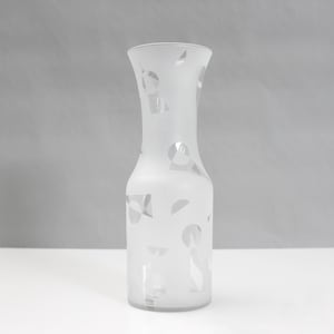Vintage Robert McCandless Frosted Glass Vase Geometric 1980s Bottle Memphis Post Modern