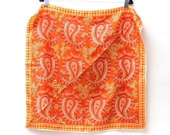 Vera Neumann Vintage Schal Pink Orange Paisley Muster