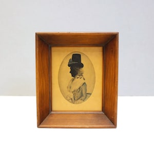 Antique Silhouette Portrait of a Woman Framed Print