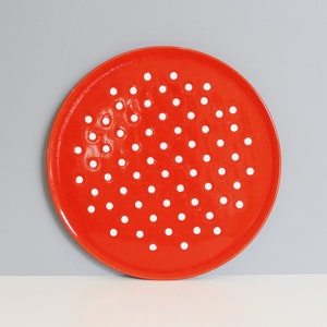 Vintage Waechtersbach Dot Serving Platter Tray Germany Red White Polka Dots