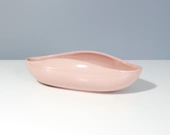 Vintage Abingdon Ceramic Bowl Vase Blush Pink Mid Century 1940s Planter