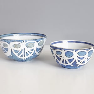 2 Royal Copenhagen Aluminia Faience Baca Bowls Ellen Malmer Fajance Blue