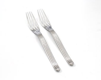 2 Ward Bennett for Sasaki Webb Salad Forks Stainless Steel