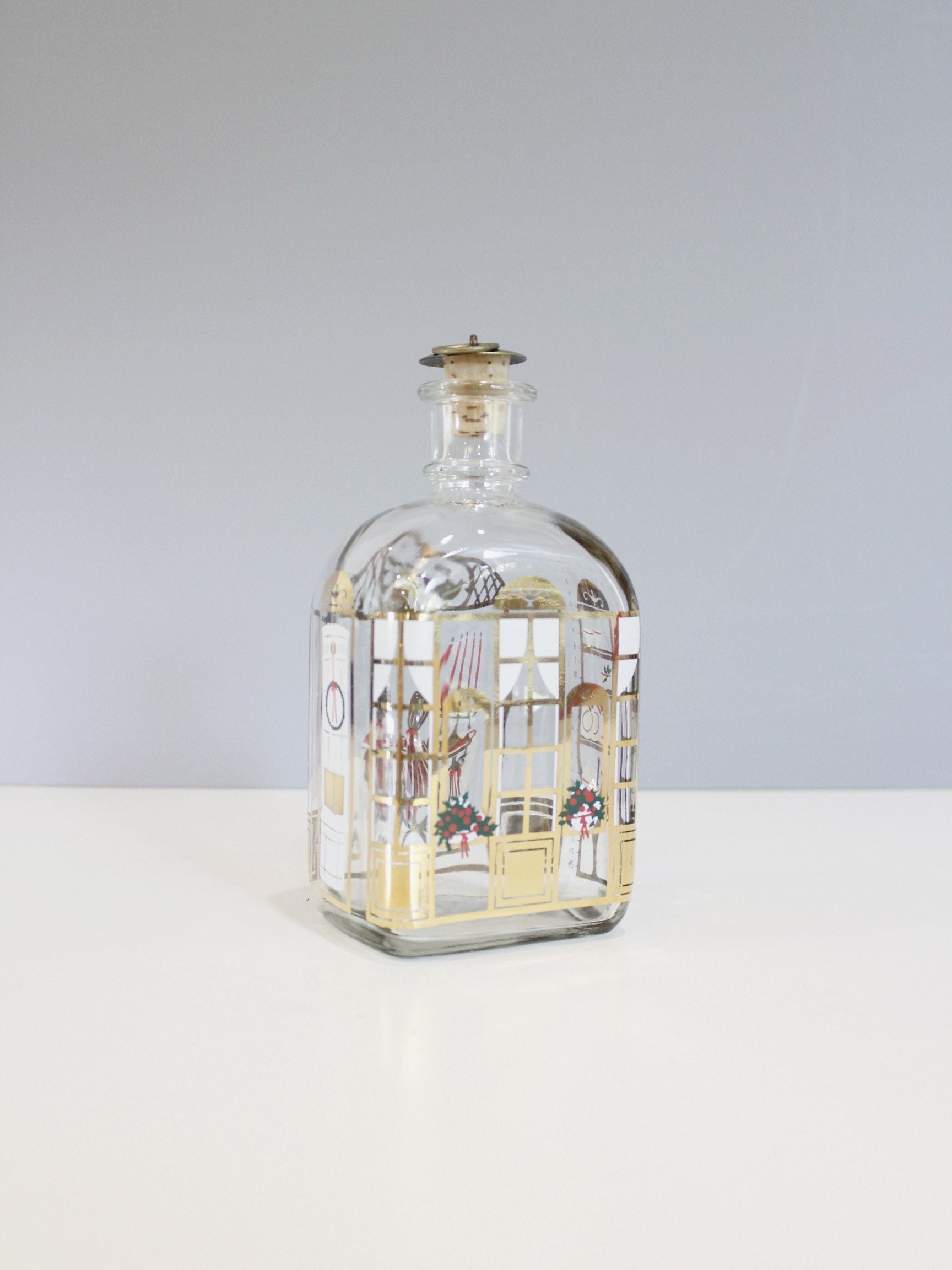 Holmegaard Glass Christmas Bottle Decanter Juleflaske 1989 - Etsy