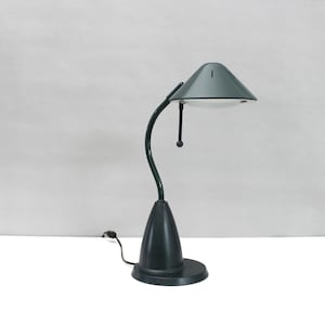 Lampada da scrivania vintage postmoderna Ron Rezek Lampada da tavolo verde Art Déco anni &#39;80