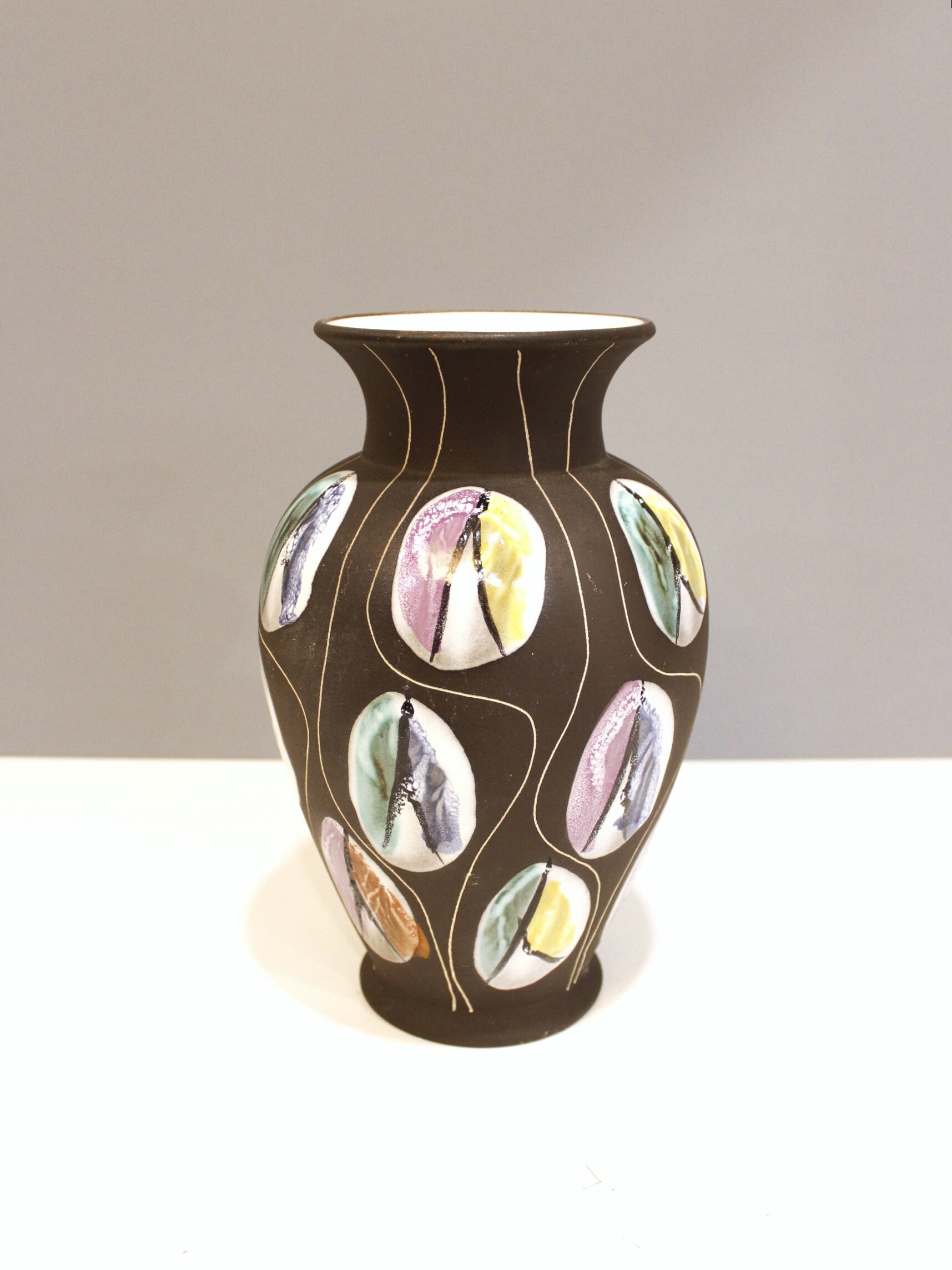工芸品 Vintage Bay Keramik West German Vase BAY German Ceramic Vase: Mid-century Modern Pottery Decor