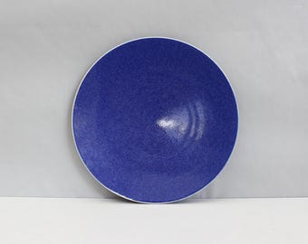 6 Available - Sasaki Colorstone Dinner Plate Sapphire Blue Massimo Vignelli 1980s