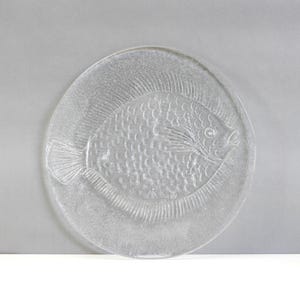 Kosta Boda Glass Fish Dinner Plate Dish Göran Wärff Marina Series