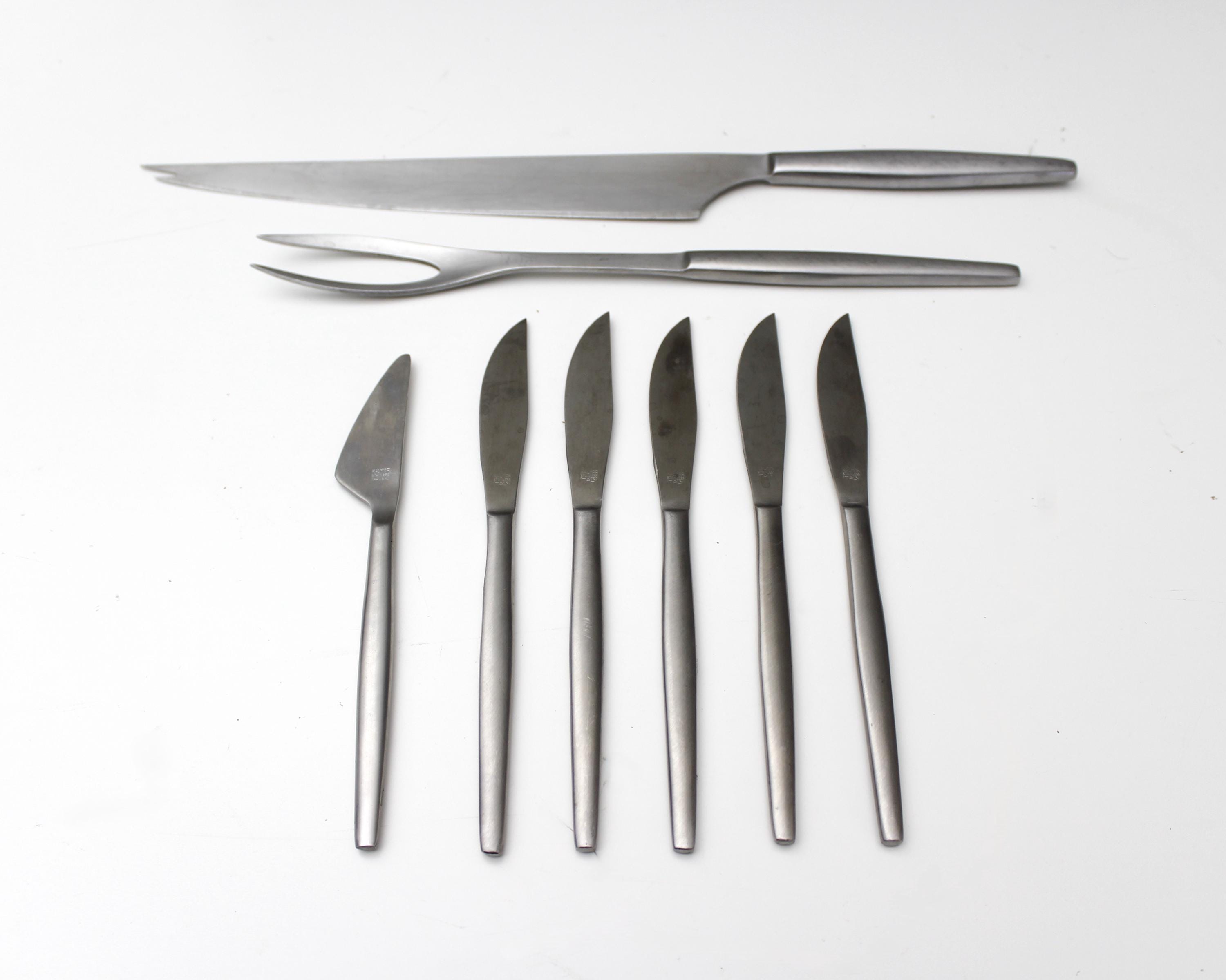Lot De 4 Couteaux à Steak Kalmar Italie 9 Cm - Inox, Non Dentelés, état Propre