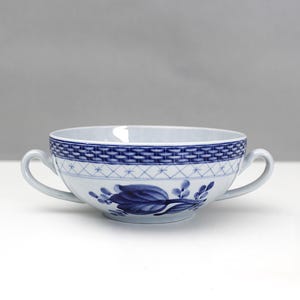 Royal Copenhagen Aluminia Tranquebar Soup Bowl or Cup Blue Mid Century #1633