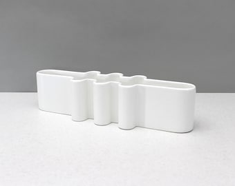 Vintage Sicart Italy Abstrakter Übertopf Boccato Gigante Zambusi Architetti Weiße 1970er Jahre Pop Art Post Modern Vase