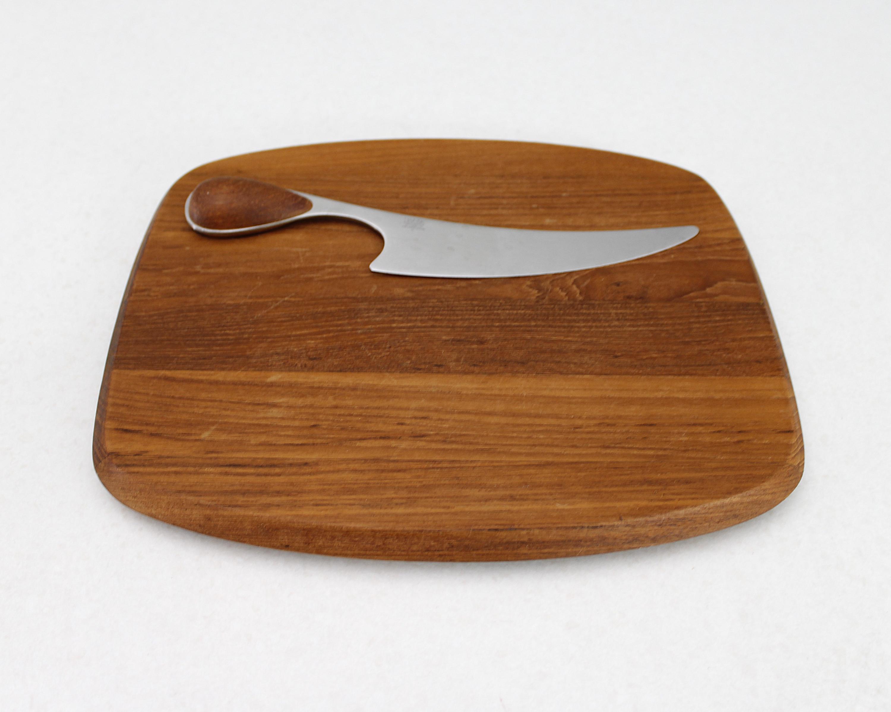 Dansk Torun Cutting Board With Knife Teak Stainless Steel - Etsy