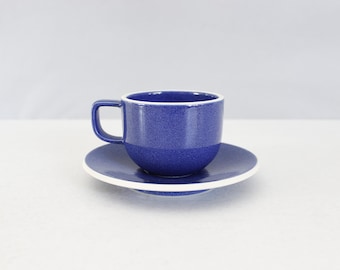 Dostępne 2 sztuki - Filiżanka i spodek do herbaty Sasaski Colorstone Sapphire Blue Massimo Vignelli