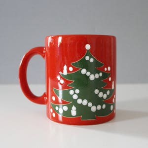 Vintage Waechtersbach Christmas Tree Mug West Germany Red Green White