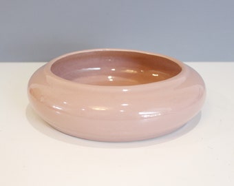 Vintage Pink Ceramic Bowl Planter Pottery Vase 1980s Post Modern