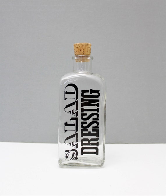 Vintage Salad Dressing Bottle Black Typography Wheaton - Etsy